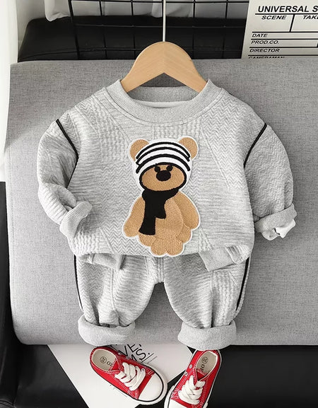 Stylish Teddy Bear 2piece Sweatshirt set