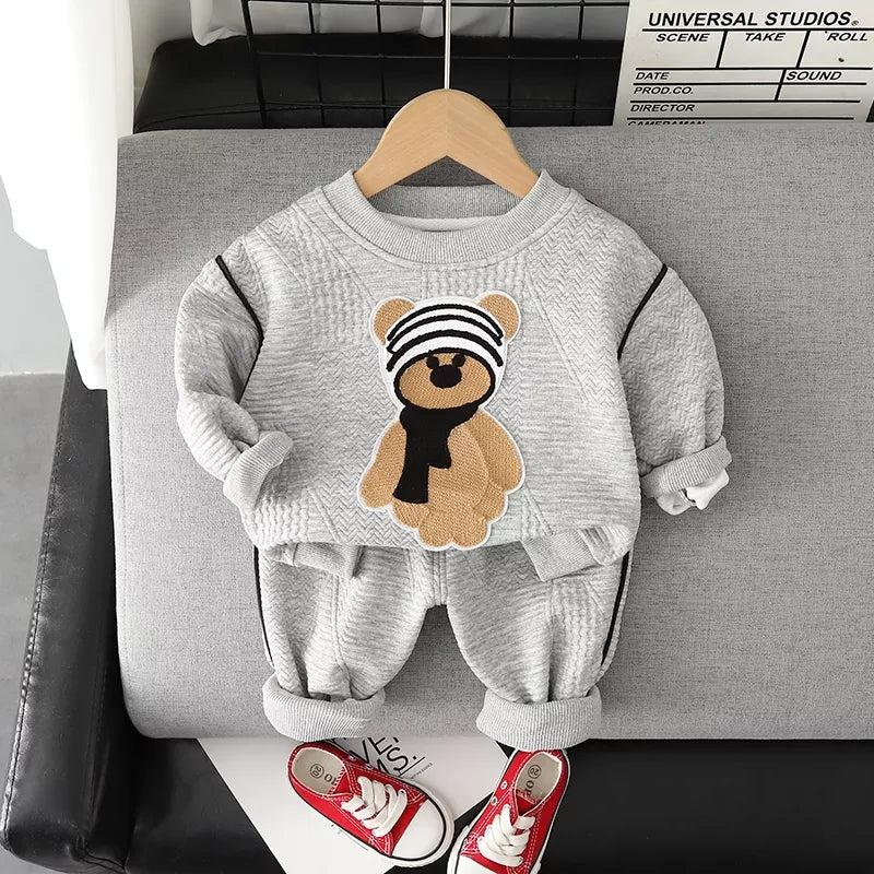 Stylish Teddy Bear 2piece Sweatshirt set