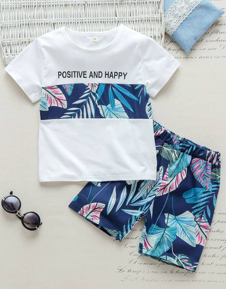 Palm Patchwork 2piece Tshirt & Short Set