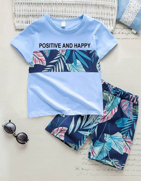 Palm Patchwork 2piece Tshirt & Short Set