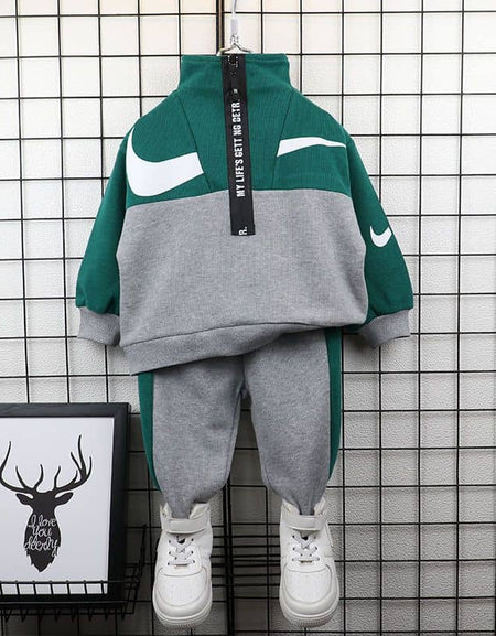 Zipper Pope Neck 2piece Set