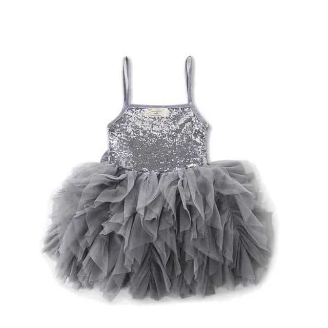 Sleeveless Sequin Twisted Tulle Ball Dress