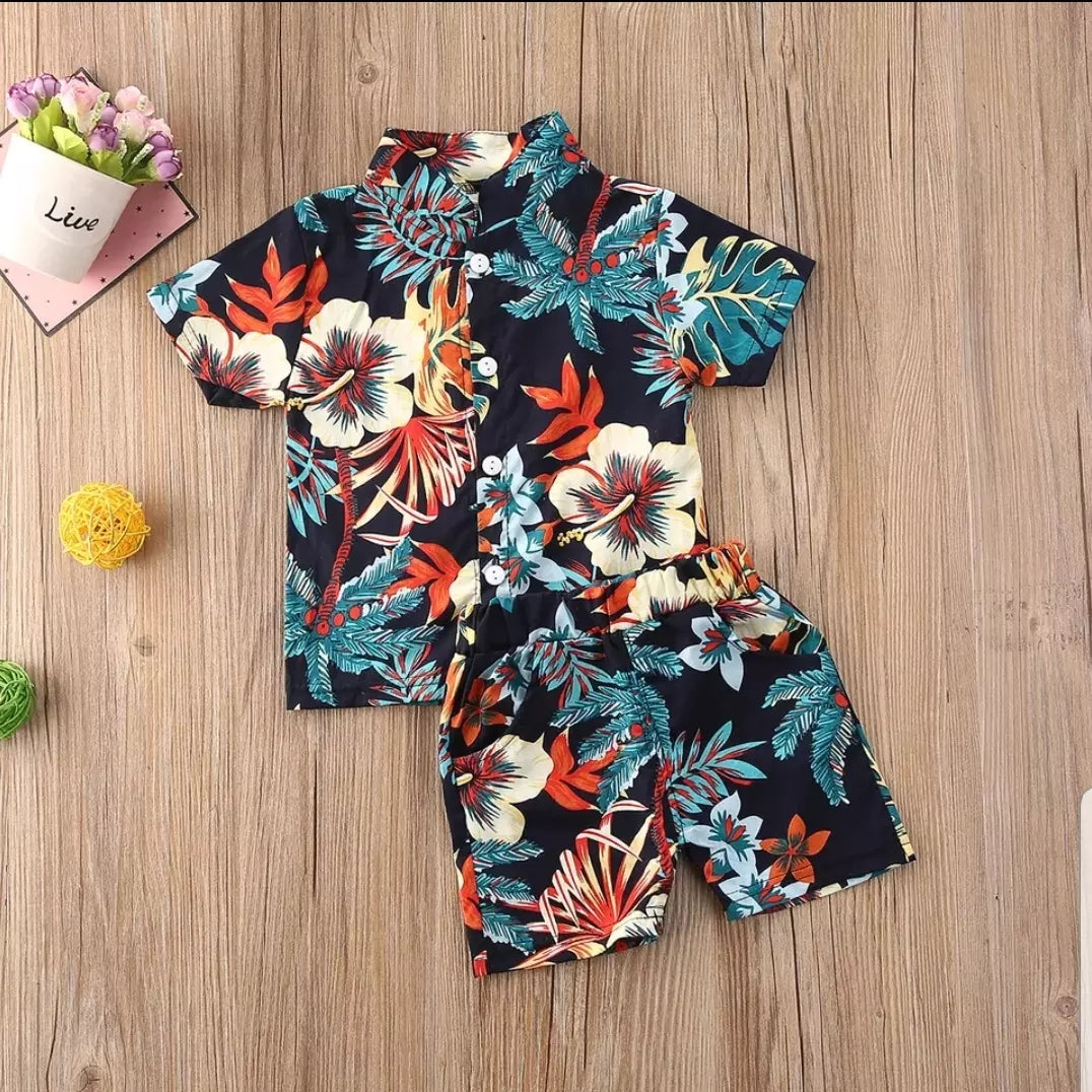 Boys Boohoo Inspired Shirt and Shorts set - Quavo floral