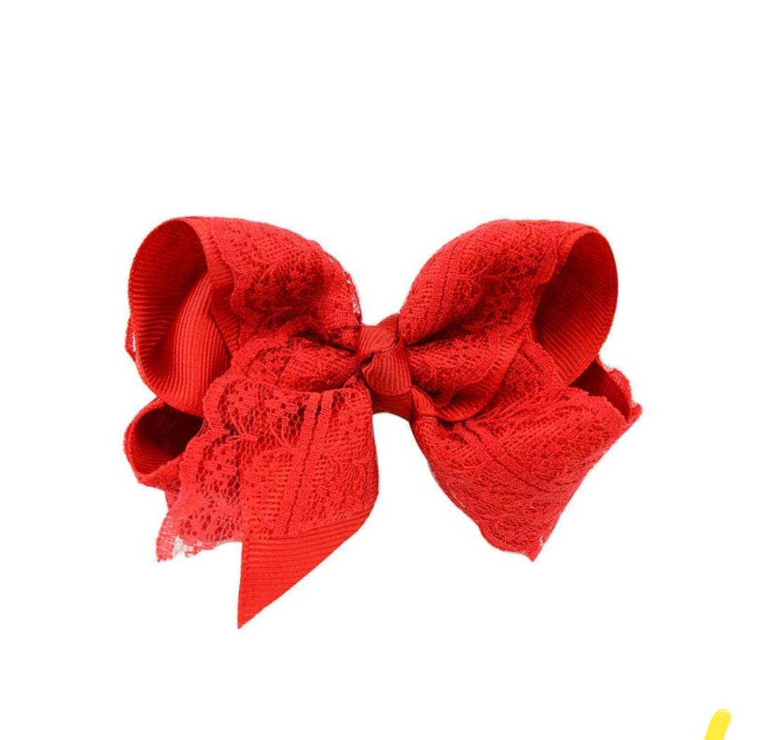 Lace Bow Hair Clips