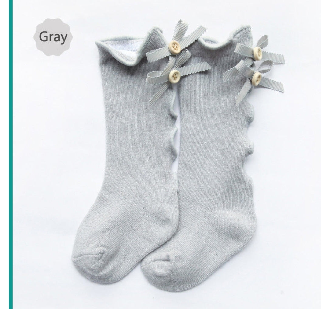 Buttoned Detail Frill Socks
