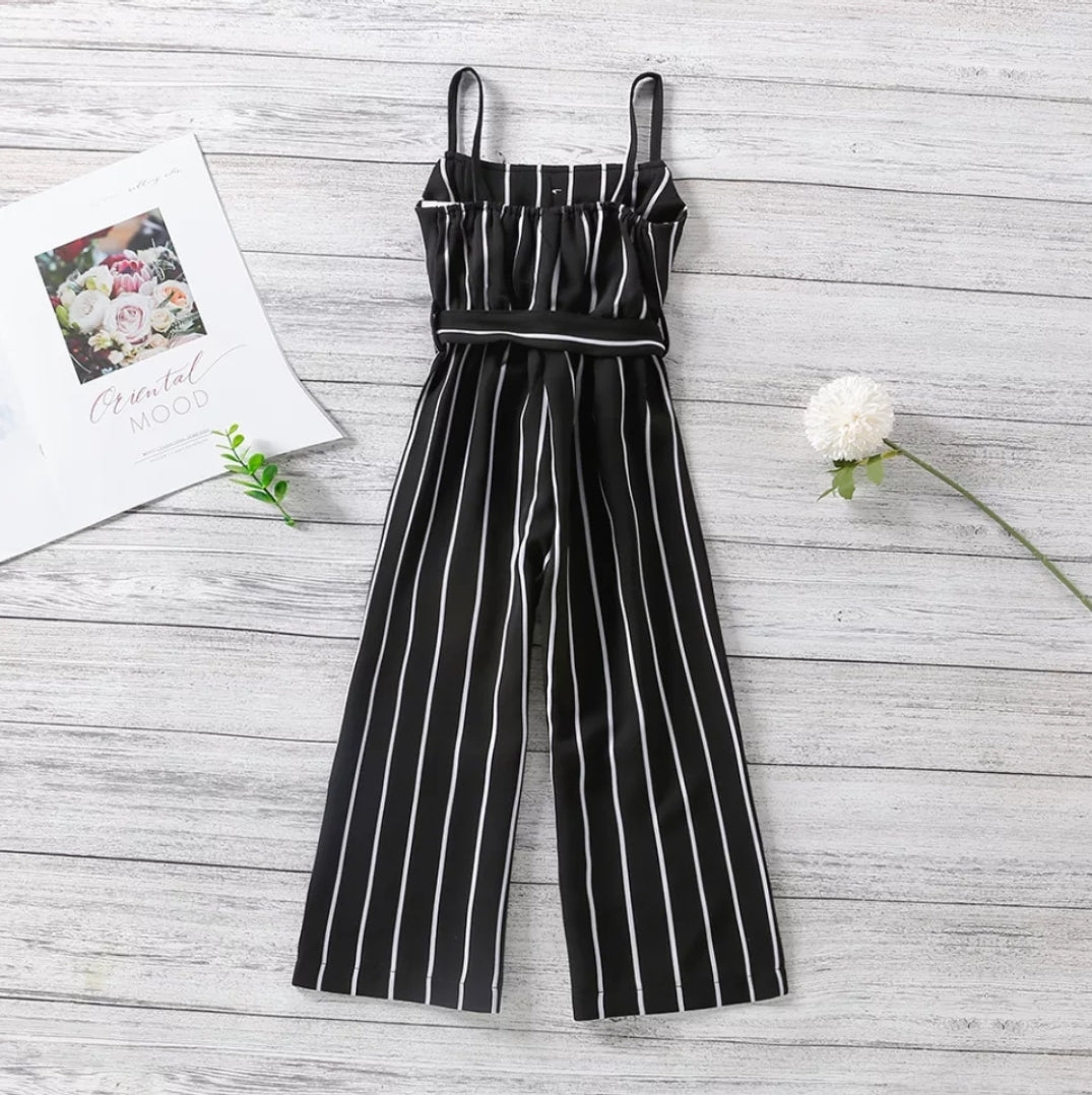 Striped Belted Jumpsuit