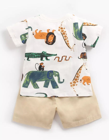 2piece Animal Print T-shirt & short