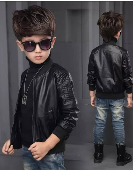 Unisex Pure Kids Leather Jacket